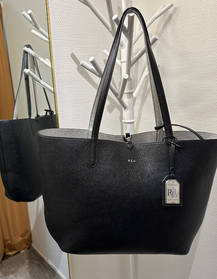 Lauren Ralph Lauren musta/hopea - kääntölaukku