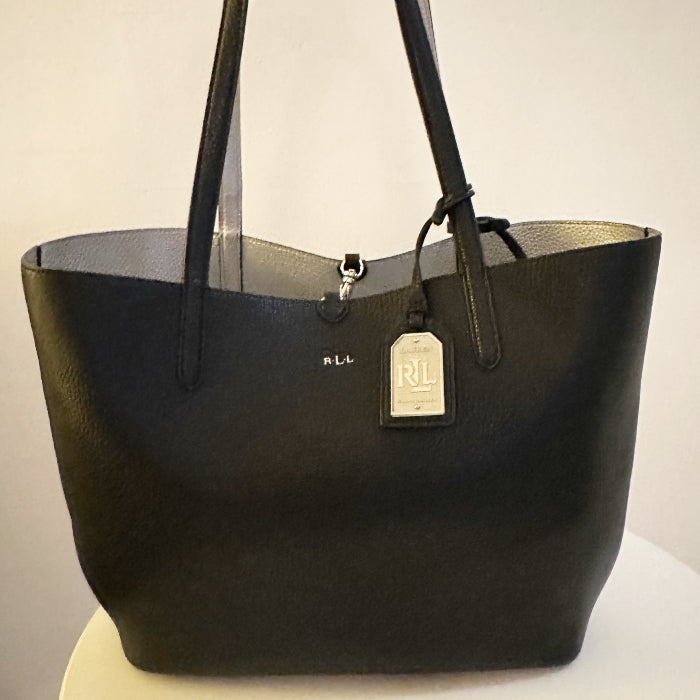 Lauren Ralph Lauren musta/hopea - kääntölaukku