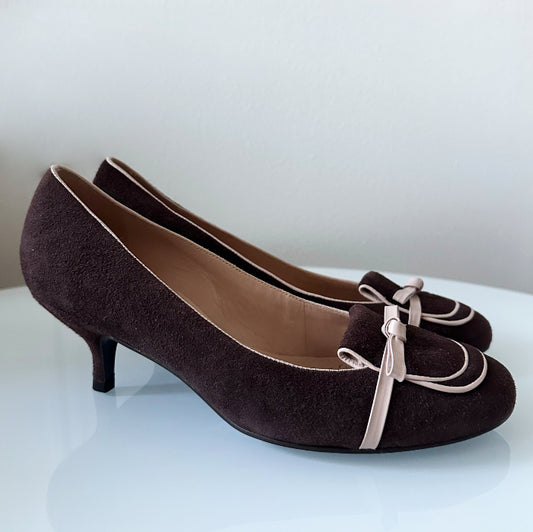 Dumond ruskeat kitten heel mokkanahka-avokkaat