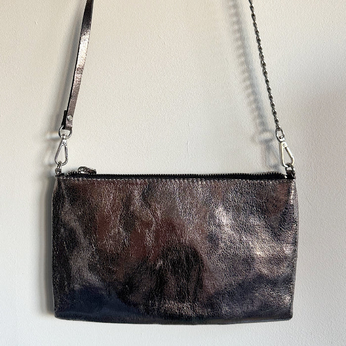 MNG metallinsävyinen pikkulaukku