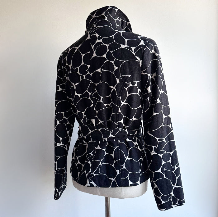 Järvi Muoti mustavalkoinen vintage-takki S