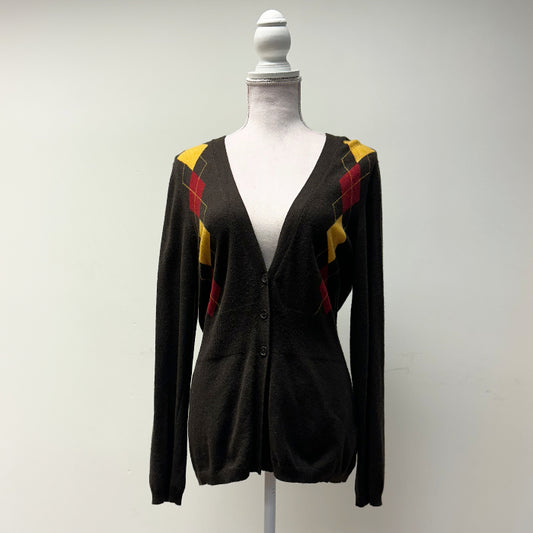 Salmiakkiruutuinen villatakki